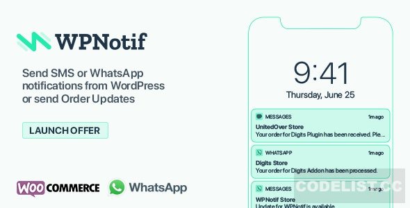 WPNotif v3.0.0 - WordPress SMS & WhatsApp Notifications