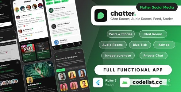 Chatter - Ultimate Social Media with Chat Rooms, Posts, Stories - 3 July 2024