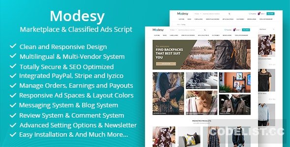 Modesy v1.8 - Marketplace & Classified Ads Script - ed