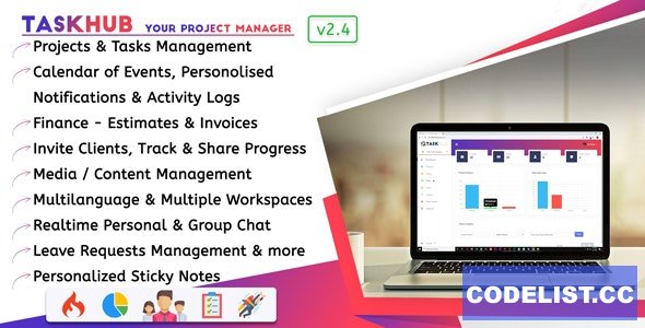 Taskhub v2.1 - Project Management, Finance, CRM Tool 