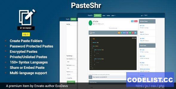 PasteShr v2.8.1 - Text Hosting & Sharing Script - ed