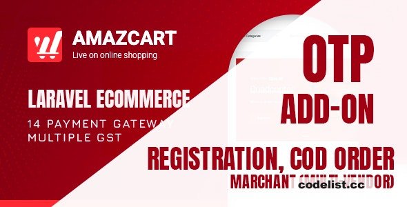 OTP add-on v1.2 - AmazCart Laravel Ecommerce System CMS