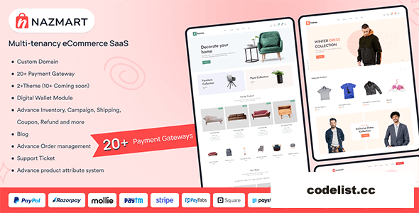 Nazmart v1.2.0 - Multi-Tenancy eCommerce Platform (SAAS)