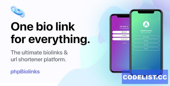 66biolinks v32.0.0 - Bio Links, URL Shortener & QR Codes Generator (SAAS) - ed