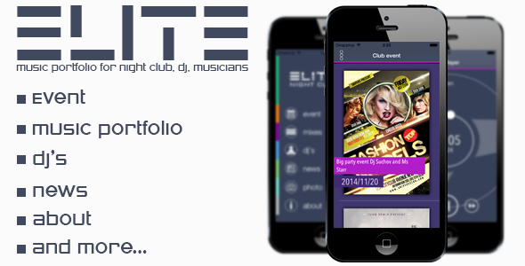 Elite – music portfolio with php backend